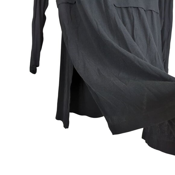J. Jill long sleeve top Rayon Peplum Black pullover side slits‎ size L - Picture 4 of 14